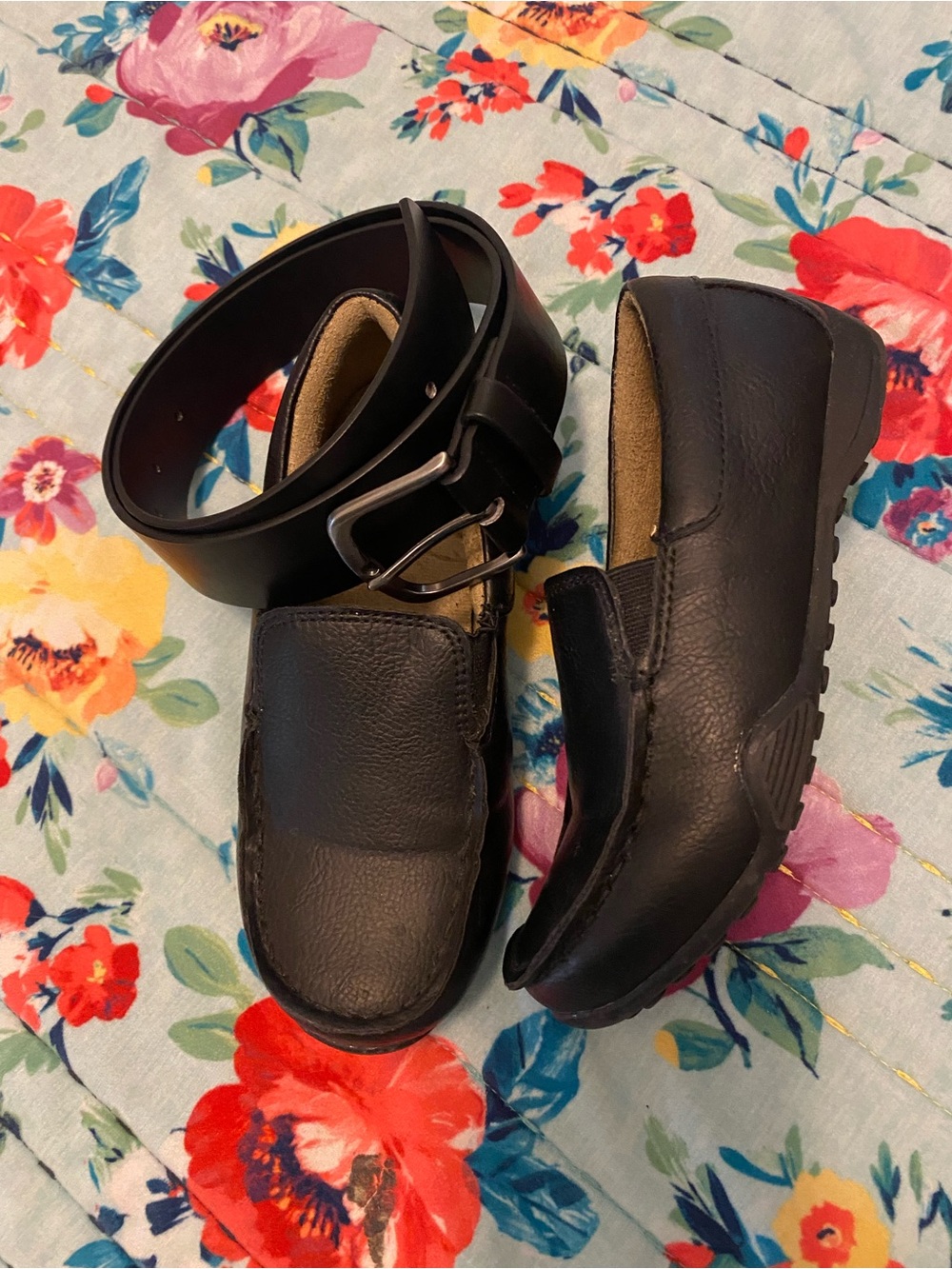 The Children's Place Black Kids Dress Loafers with Belt